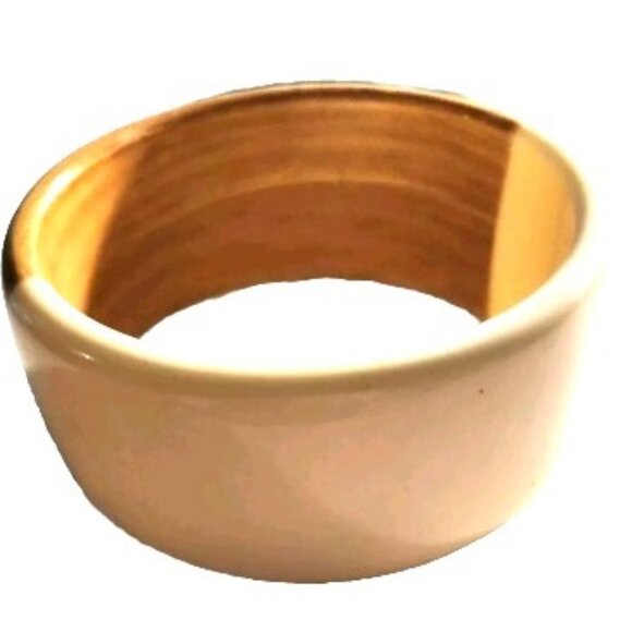 Bangle Bracelet Two-Tone plastic neutral minimalist office career womens jewelry - Picture 1 of 5